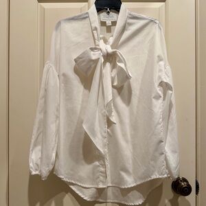 Anthropologie x Mare Mare, NWOT White Blouse with elegant bow